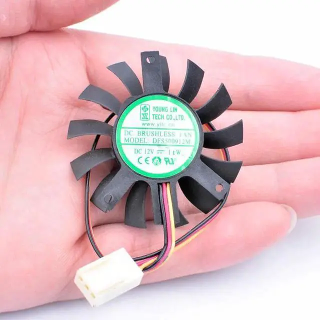 Alt view image 2 of 3 - DFS500912M 12V 1.6W router industrial control TV heat sink dedicated graphics card cooling fan