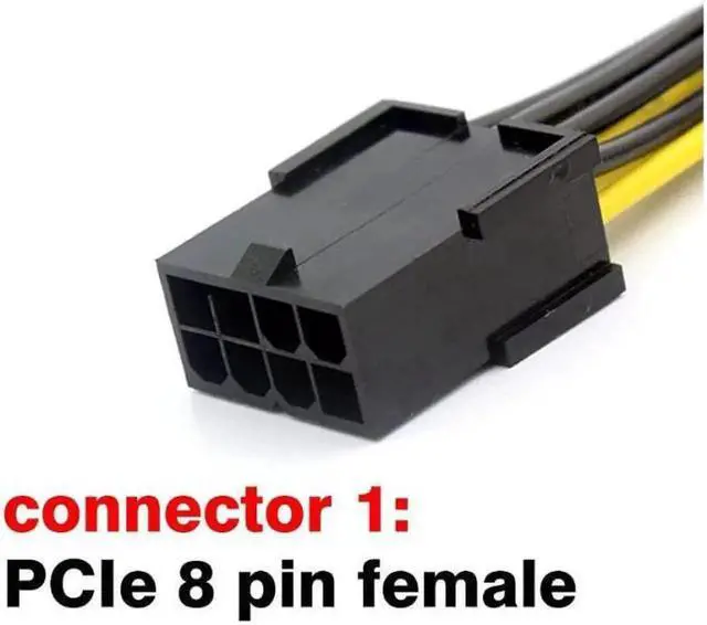 Alt view image 3 of 3 - PCIe 8 pin Extension Cable 8 pin Female to 86+2 pin Male PCI Express Power Extension Cable 25 inches 2 Pack