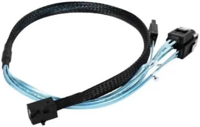 Alt view image 2 of 2 - Athena Power GPU Server 12G Data Cable for RM-4U8G1043 0.5M Mini SAS SFF8643 to 4 x SATA Internal Reverse Breakout Cable (CABLE-MS86434SRB20)