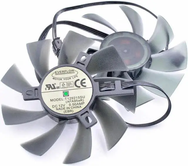 Alt view image 3 of 4 - T129215SU 12V 0.50A GTX 1050 1060 1070 RX580 graphics card cooling double fan