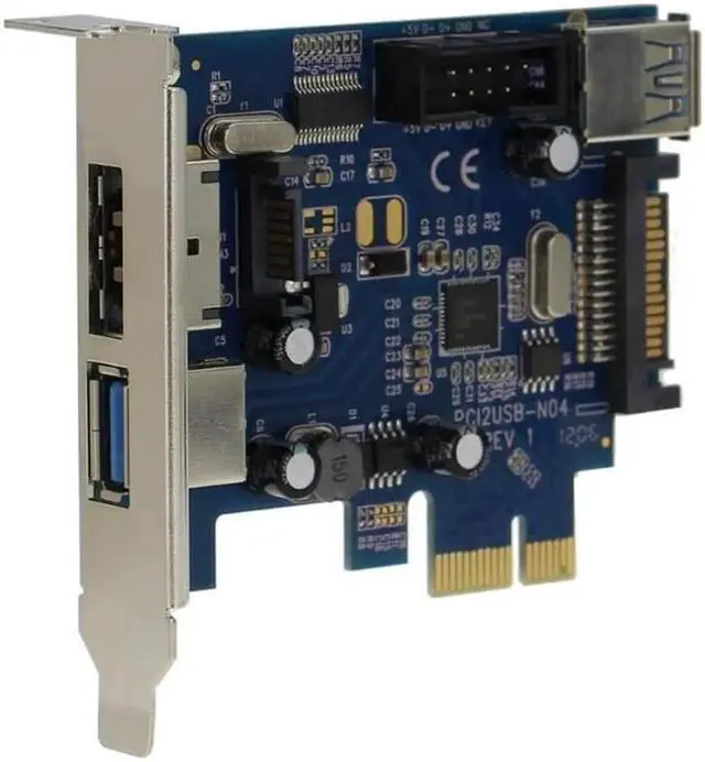 Alt view image 3 of 4 - External USB3.0 Port Power eSATA Port Internal USB 3.0 9pin USB Header PCIe Card With 15pin SATA Power Socket (NEC / Renesas uP