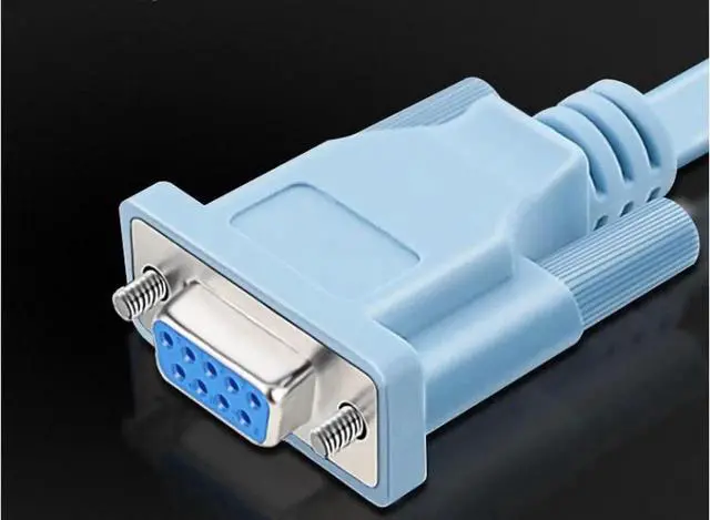 Alt view image 4 of 4 - RJ45 to RS232 connection cable, 9-hole crystal head to serial port cable, console cable, Cisco device management serial adapter, network cable DB9F/8P8C (5 feet, blue)