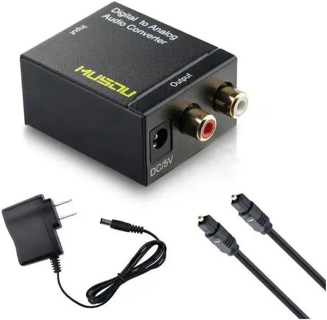 Main image of Musou Digital Optical Coax to Analog RCA Audio Converter Adapter with Fiber Cable