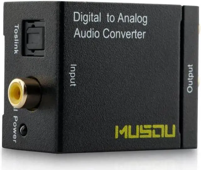 Alt view image 4 of 5 - Musou Digital Optical Coax to Analog RCA Audio Converter Adapter with Fiber Cable