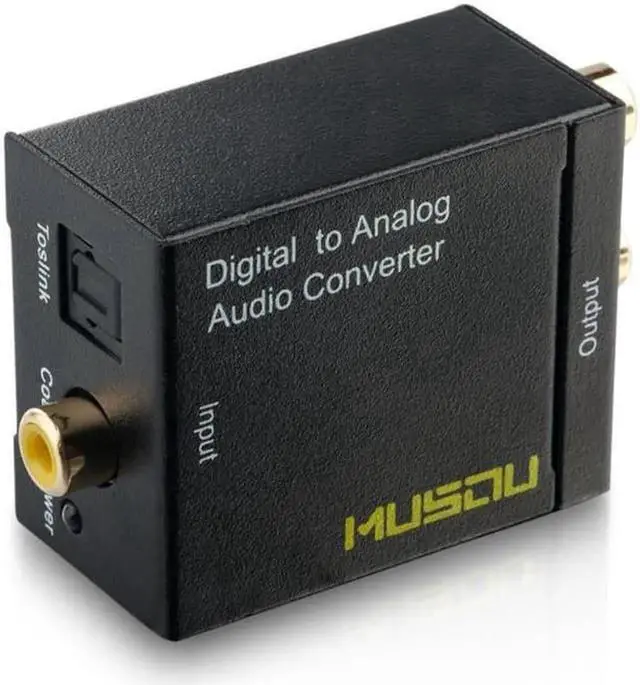 Alt view image 5 of 5 - Musou Digital Optical Coax to Analog RCA Audio Converter Adapter with Fiber Cable