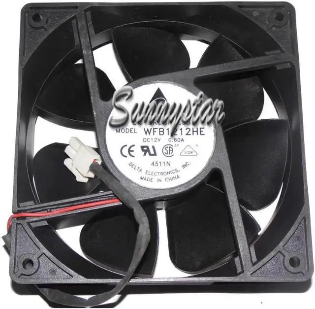 Main image of Delta 120*38mm WFB1212HE 12V 0.60A 2-Wires 2 Pins case power fan