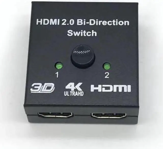 Alt view image 6 of 7 - 4K HDMI 4K 2 Ports Bi-Direction Switch, 2 x 1 / 1 x 2 Hub-HDCP Passthrough, Supports Ultra HD 4K, 3D, 1080P, 1080i, 720p, No power Source need - Black