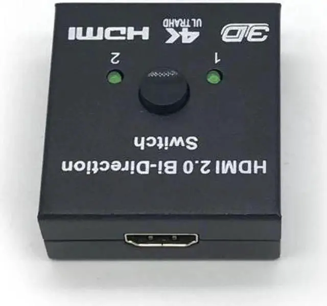 Alt view image 3 of 7 - 4K HDMI 4K 2 Ports Bi-Direction Switch, 2 x 1 / 1 x 2 Hub-HDCP Passthrough, Supports Ultra HD 4K, 3D, 1080P, 1080i, 720p, No power Source need - Black