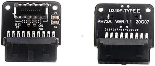 Alt view image 5 of 7 - Motherboard USB 3.0 Internal 20/19 Pin Header to Type-E A-Key USB 3.1 20 Pin Type C Front Panel Header Mount Adapter (Standard Type)