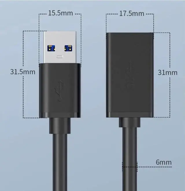 Alt view image 5 of 5 - 2Pack 6.6 Feet(2m)Cable Matters USB to USB Extension Cable 6 .6ft (USB 3.0 Extension Cable / USB Extender) in Black for Webcam, VR Headset, Printer, Hard Drive and More -