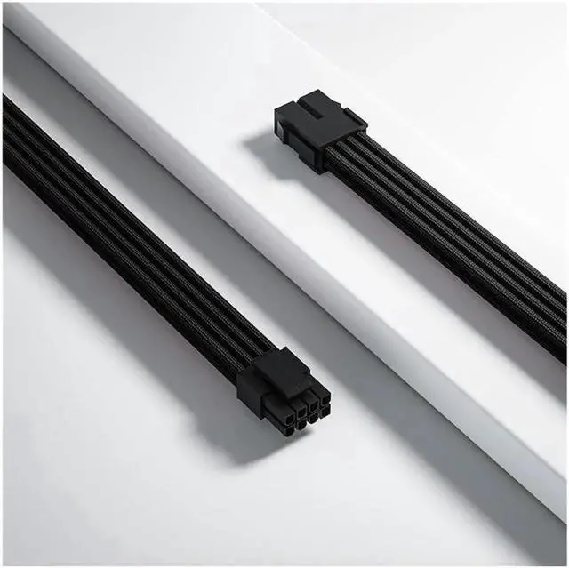 Alt view image 4 of 7 - Mod Sleeved Cable, Black Power Supply Cable Extension Kit, 24PIN ATX, 4+4 PIN EPS, Dual 6+2 PIN PCIE, 6 PIN PCI-E