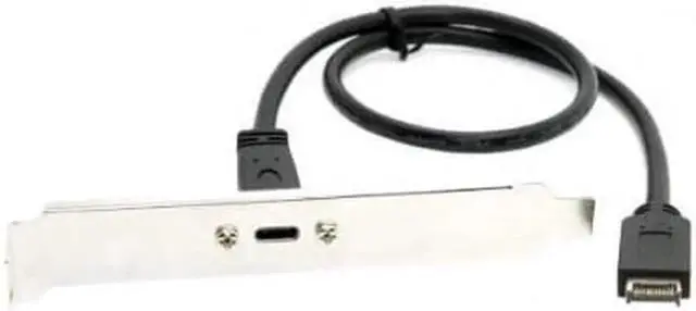 Alt view image 2 of 6 - Front Panel Header USB 3.1 to USB-C Type-C Female Extension Cable 40cm with Panel Mount Screw