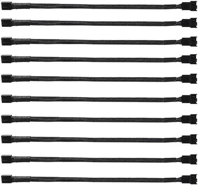 Main image of 10Pack 4-Pin Case Male to Female PWM Fan Splitter Cable 10.6inch Sleeved Braided Adapter Computer PC Fan Power Extension Cable Converter for Computer ATX Case Compatible 3-Pin/4-Pin Cooling Fan Cable