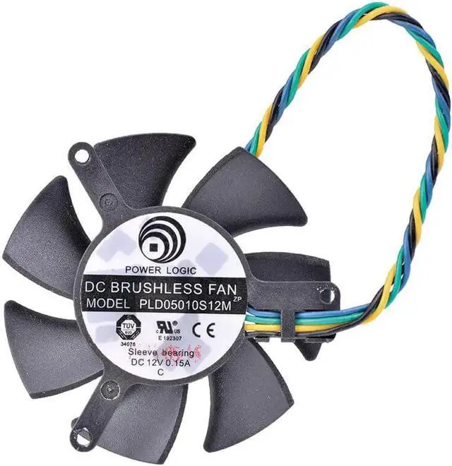Alt view image 2 of 4 - PLD05010S12M 45mm 39mm 12V 0.15A 4pin4-wire 4pin computer graphics video card cooling fan