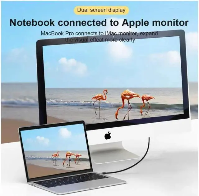 Alt view image 2 of 7 - Mini DisplayPort to Mini DisplayPort 1.4 8K(7680X4320)@60Hz 4K@144Hz Ultra HD Cable Converter Compatible with Thunderbolt MacBook Pro MacBook Air 2M