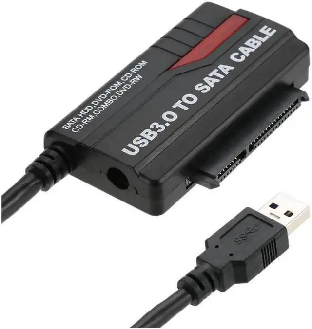 Alt view image 4 of 6 - USB 3.0 to SATA Adapter Hard Drive Converter Cable for 2.5" 3.5" SSD HDD with Power Supply Cable 12V 2A for PC Laptop desktop