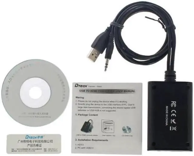 Alt view image 6 of 6 - DT-6512 USB to HDMI converter USB to HDMI external graphics card adpater USB to HDMI 1080P HD cable