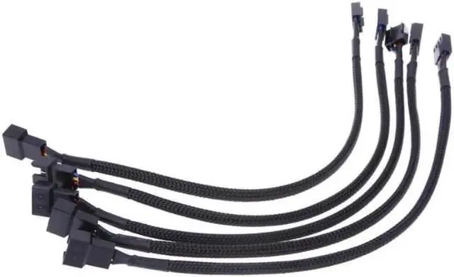 Main image of 10pcs/lot 27cm 4Pin PWM Connector Computer Case Fan Extension Cable w/ Black Sleeved