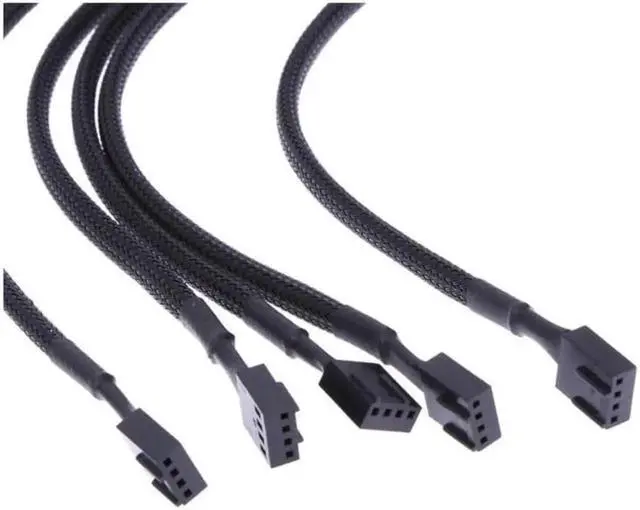 Alt view image 5 of 7 - 10pcs/lot 27cm 4Pin PWM Connector Computer Case Fan Extension Cable w/ Black Sleeved