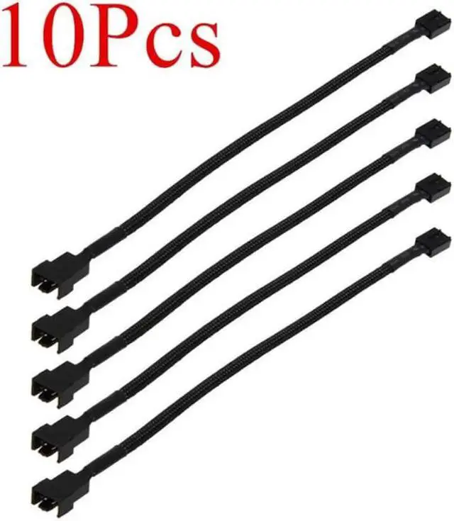 Alt view image 7 of 7 - 10pcs/lot 27cm 4Pin PWM Connector Computer Case Fan Extension Cable w/ Black Sleeved