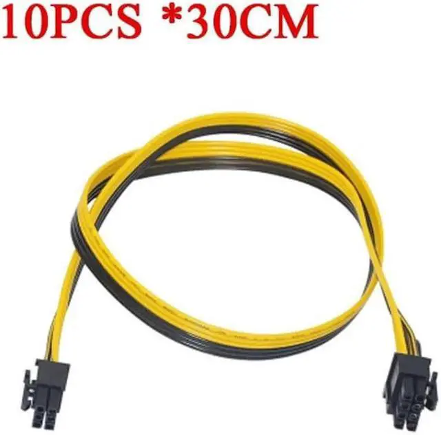 Alt view image 7 of 7 - 10pcs/lot 30cm length 6pin to 8Pin (6+2Pin) PCI-E Cable 18AWG Mining