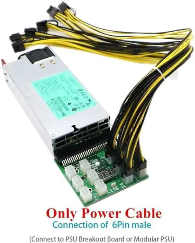 Alt view image 2 of 7 - 10pcs/lot 30cm length 6pin to 8Pin (6+2Pin) PCI-E Cable 18AWG Mining
