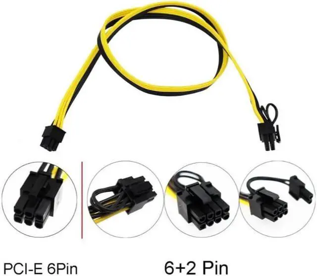 Main image of 10pcs/lot 30cm length 6pin to 8Pin (6+2Pin) PCI-E Cable 18AWG Mining