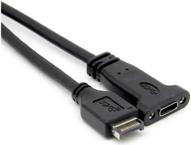 Alt view image 3 of 3 - XT-XINTE Motherboard Expansion Cable USB 3.1 Front Panel Header Type E Male to Usb-C Type C Female Computer Connector 50cm