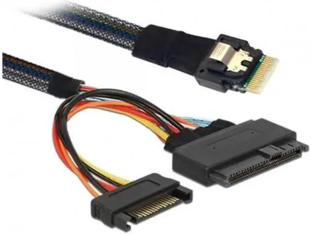 Alt view image 2 of 7 - CY SF-104 U.2 U2 SFF-8639 to Slimline SFF-8654 4i NVME PCIe SSD Cable for Mainboard SSD 750 p3600 p3700 M.2