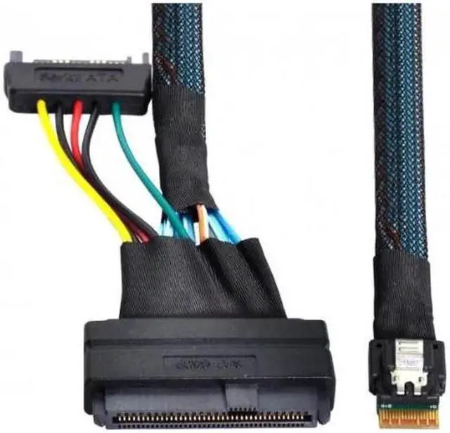 Alt view image 5 of 7 - CY SF-104 U.2 U2 SFF-8639 to Slimline SFF-8654 4i NVME PCIe SSD Cable for Mainboard SSD 750 p3600 p3700 M.2