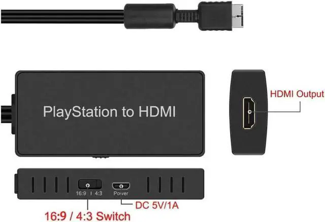 Alt view image 2 of 6 - PS2 To HDMI, PS2 HDMI Cable, PS2 To HDMI Converter Support 1080P/720P, Composite To HDMI Works for PS1/2, HD Link Cable for PS2. PS1 To HDMI Cable, PS2 To HDMI Cable.