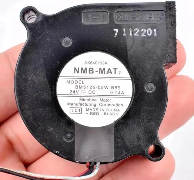 Alt view image 2 of 4 - BM5125-05W-B59 5cm 5025 50x50x25mm DC24V 0.24A turbo blower cooling fan