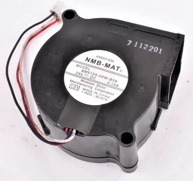 Alt view image 4 of 4 - BM5125-05W-B59 5cm 5025 50x50x25mm DC24V 0.24A turbo blower cooling fan