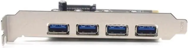 Alt view image 2 of 7 - Weastlinks PCI-E to 4 Ports USB3.0 Expansion Card PCI Express to USB3.0 Adapter Card with SATA Power Interface for Desktop PC