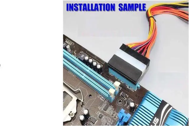 Alt view image 5 of 7 - 24Pin Right Angle ATX 24Pin Female to 24pin Male Right Angle Adapter for Desktop PC Power Supply ATX 24 pin 90 Adapter ATX 24 pin Cable