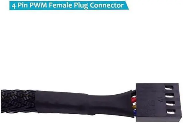 Alt view image 7 of 7 - 4Pack 4 Pin PWM Fan Power Supply Cable PC Internal Motherboard Fan Power Extension Cable Adapter Cord Wire for Computer ATX Case 4Pin 3Pin Cooling Fans Cable 105 inch