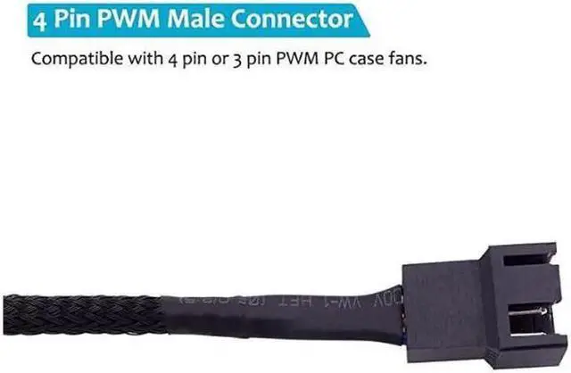 Alt view image 4 of 7 - 4Pack 4 Pin PWM Fan Power Supply Cable PC Internal Motherboard Fan Power Extension Cable Adapter Cord Wire for Computer ATX Case 4Pin 3Pin Cooling Fans Cable 105 inch
