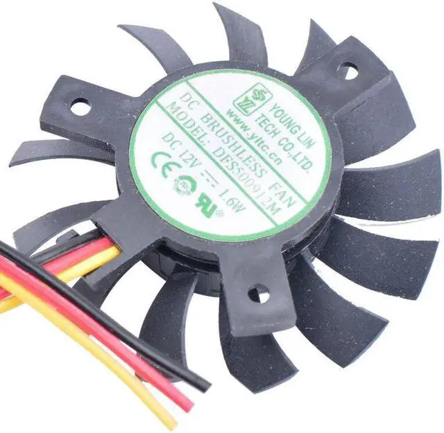 Alt view image 2 of 5 - DFS500912M 12V 1.6W diameter 45mm hole distance 27mm industrial computer router heat sink graphics card cooling fan