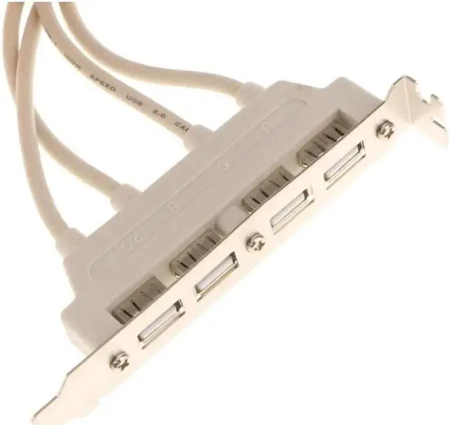 Alt view image 2 of 4 - Dual 10Pin Motherboard Header to 4 Port USB2.0 Back Panel Slot Bracket Cable