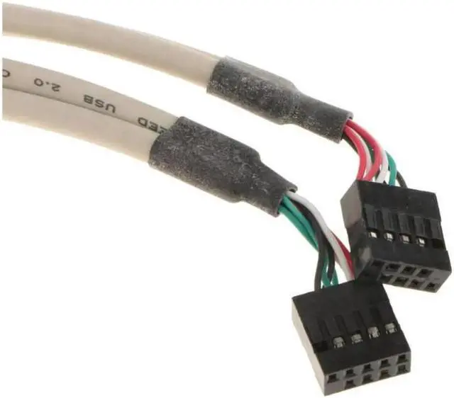 Alt view image 3 of 4 - Dual 10Pin Motherboard Header to 4 Port USB2.0 Back Panel Slot Bracket Cable