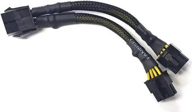 Main image of AYA 7" 8-Pin EPS-12V Male to Dual 8-Pin EPS-12V Female Y Splitter Cable 18AWG Black