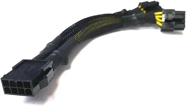 Alt view image 2 of 4 - AYA 7" 8-Pin EPS-12V Male to Dual 8-Pin EPS-12V Female Y Splitter Cable 18AWG Black