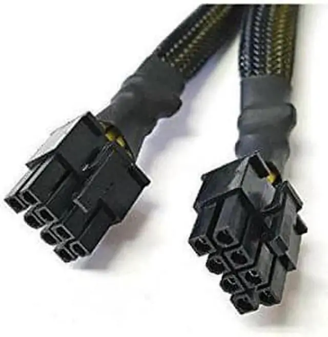 Alt view image 4 of 4 - AYA 7" 8-Pin EPS-12V Male to Dual 8-Pin EPS-12V Female Y Splitter Cable 18AWG Black