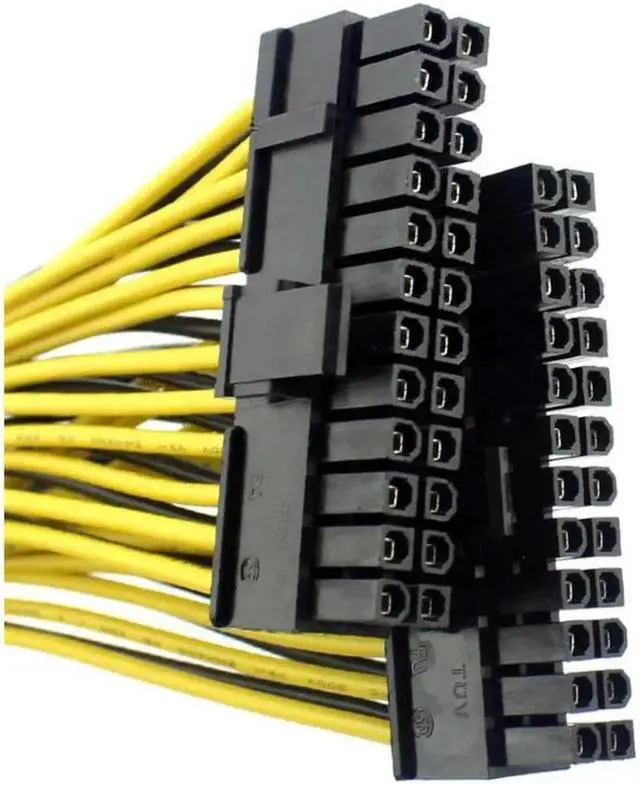 Alt view image 3 of 7 - 20+4Pin Dual PSU Power Supply Cable 24Pin ATX Motherboard Adapter Connector Extension Cables 18AWG Line for Mining Miner 20cm