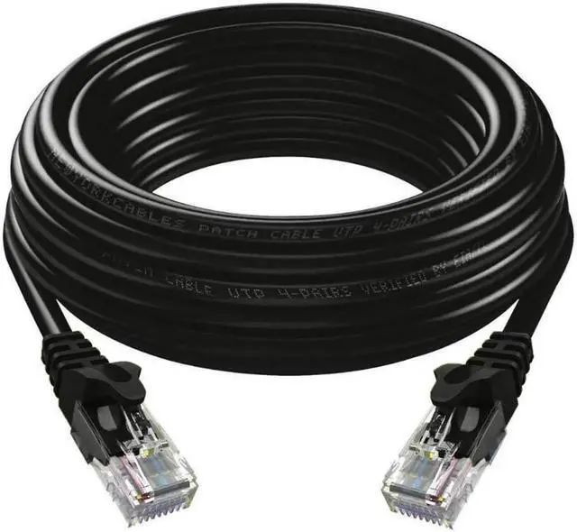 Alt view image 4 of 6 - Cat6 Ethernet Cable - 10 ft - Black - Patch Cable - 10 Pack - Network Cable - Ethernet Cord - Cat 6 Cable - Black- 10ft Pack Of 10 Bare Copper