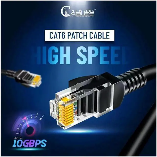 Alt view image 5 of 6 - Cat6 Ethernet Cable - 10 ft - Black - Patch Cable - 10 Pack - Network Cable - Ethernet Cord - Cat 6 Cable - Black- 10ft Pack Of 10 Bare Copper