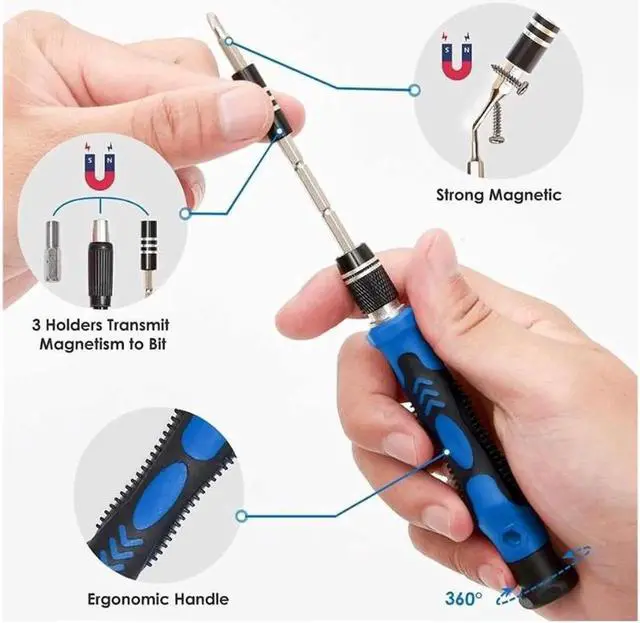 Alt view image 5 of 7 - Screwdriver Sets 142-Piece Electronics Precision Screwdriver with 120 Bits Magnetic Repair Tool Kit for iPhone, MacBook, Computer, Laptop, PC, Tablet, PS4, Xbox, Nintendo, Game Console