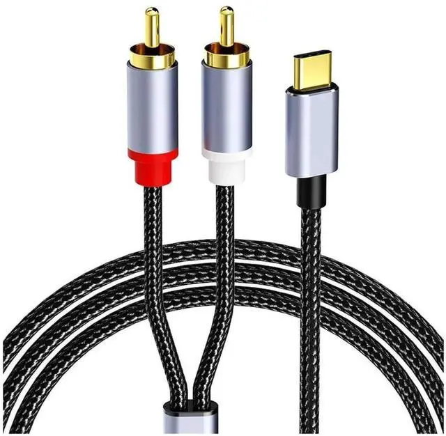 Main image of For USB C to 2RCA Audio Cable Adapter Type-C to Dual RCA Audio Video USB Cord Compatible with for Phone, Tablet, 1M