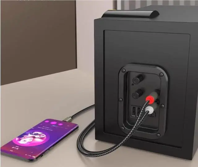 Alt view image 3 of 3 - For USB C to 2RCA Audio Cable Adapter Type-C to Dual RCA Audio Video USB Cord Compatible with for Phone, Tablet, 1M