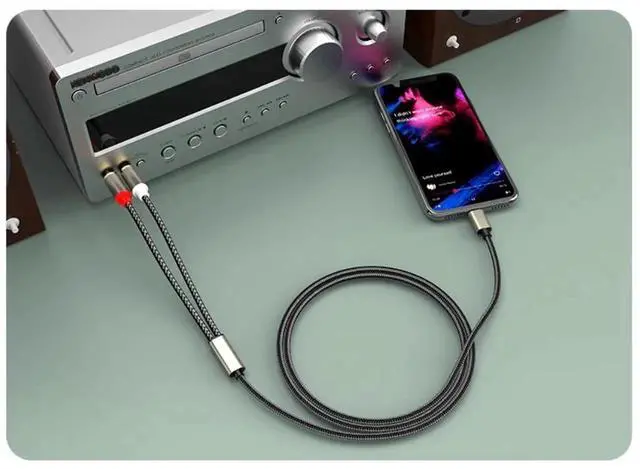 Alt view image 2 of 3 - For USB C to 2RCA Audio Cable Adapter Type-C to Dual RCA Audio Video USB Cord Compatible with for Phone, Tablet, 1M